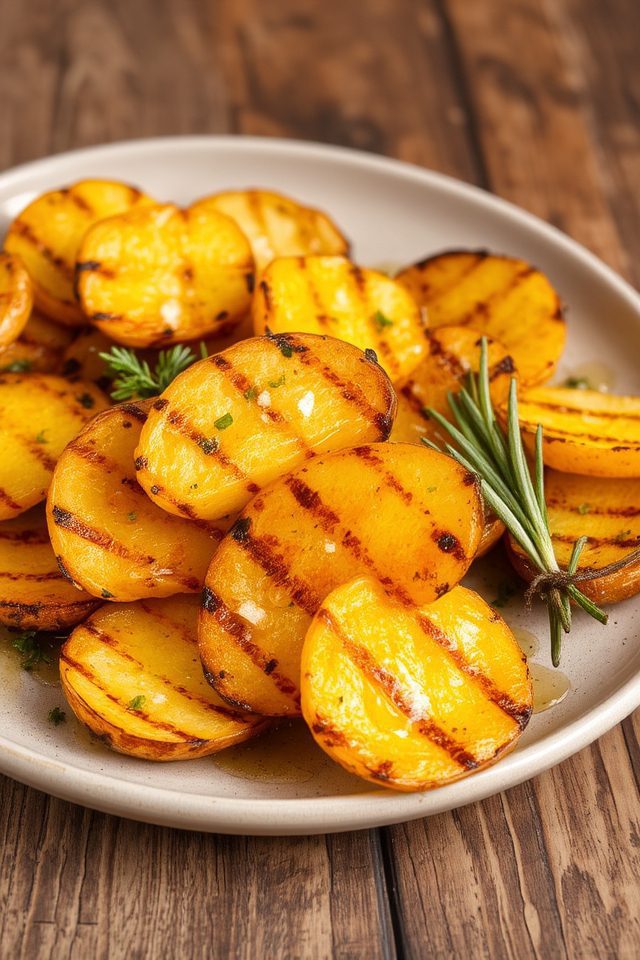 grilled yellow potato slices