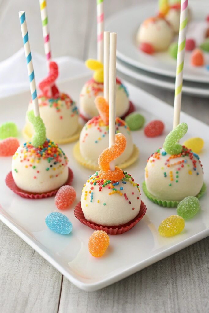 gummi worm cake pops