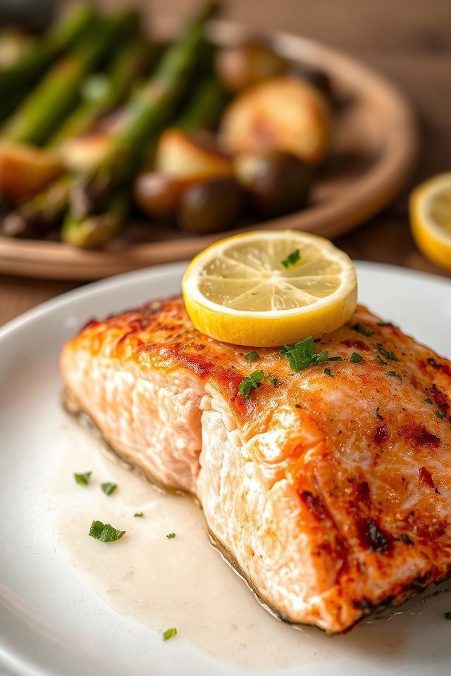 healthy baked salmon dish