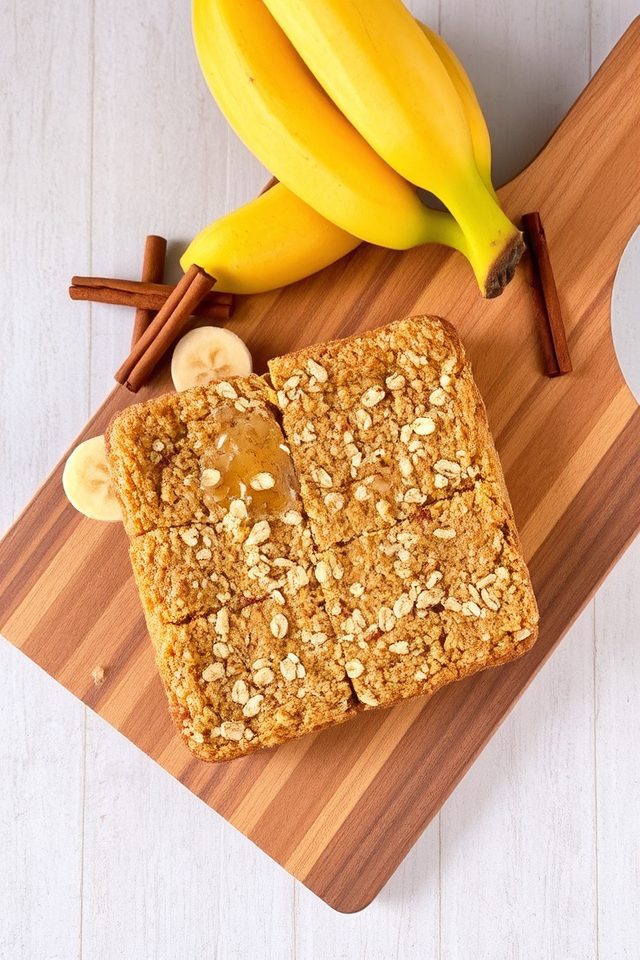 healthy banana oat bars