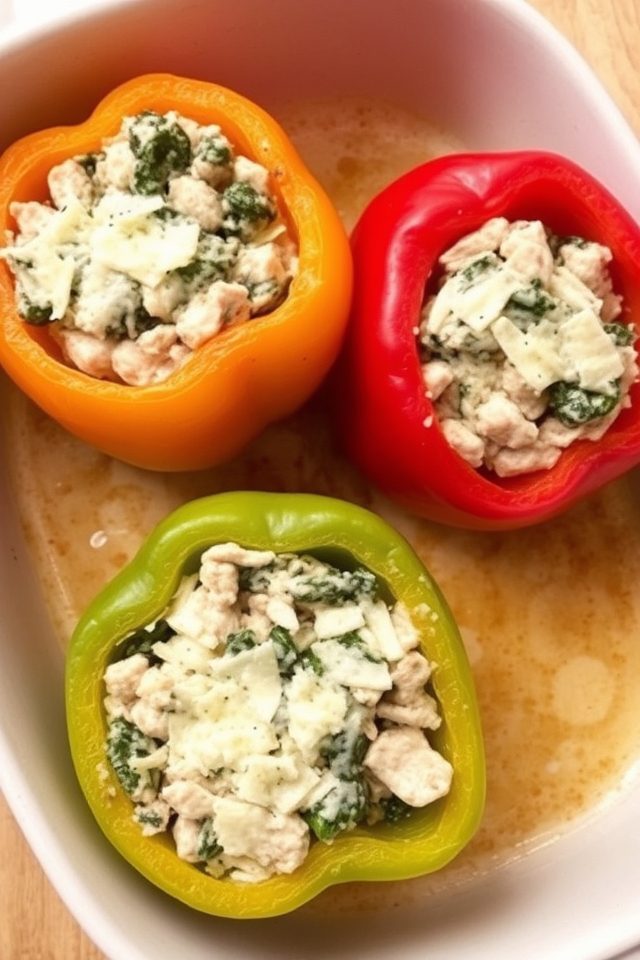 healthy chicken stuffed peppers