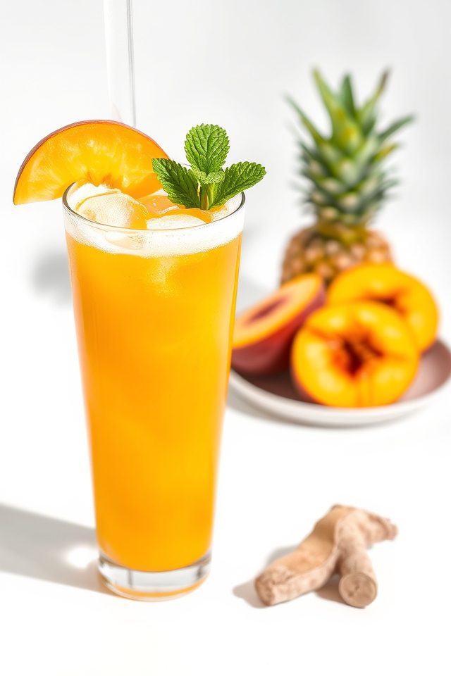 healthy peach juice blend