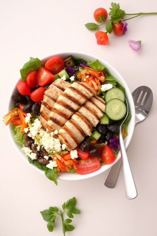 healthy rainbow salad bowls