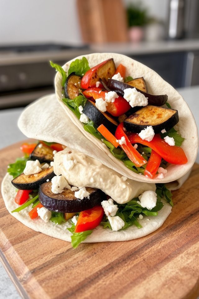healthy roasted veggie wrap