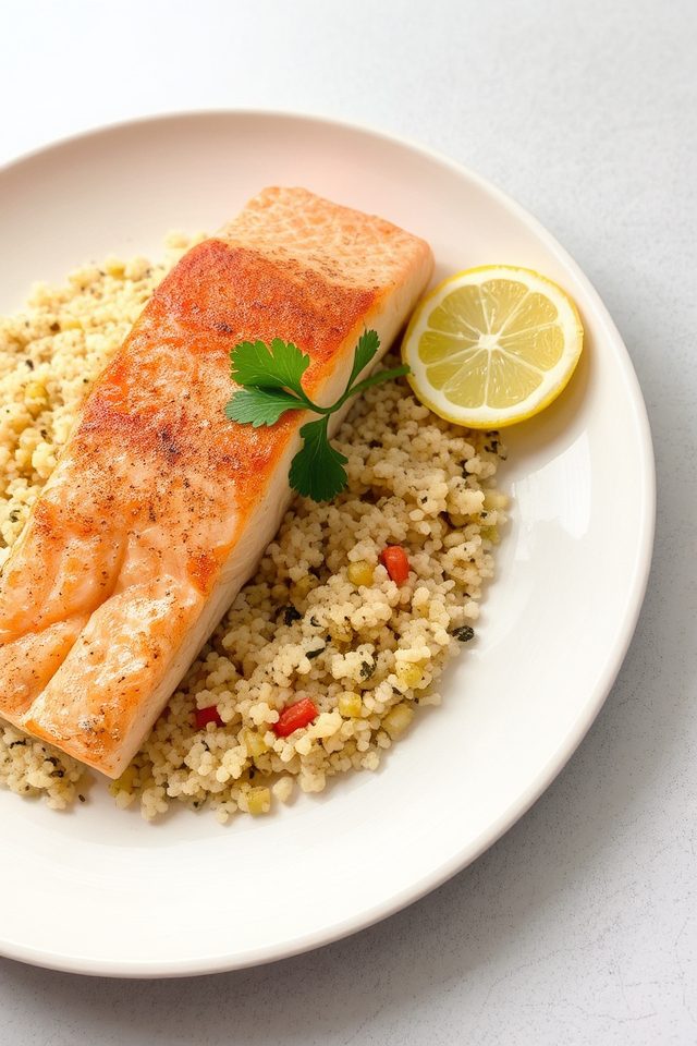 healthy salmon quinoa dish