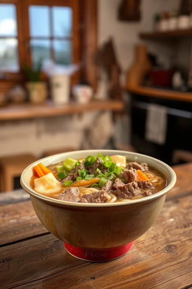 hearty asian noodle soup
