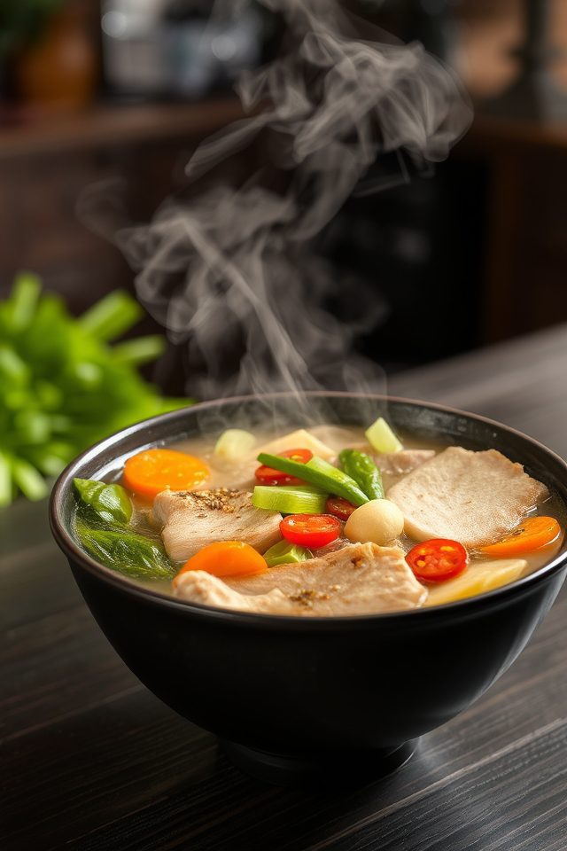 hearty asian noodle soup