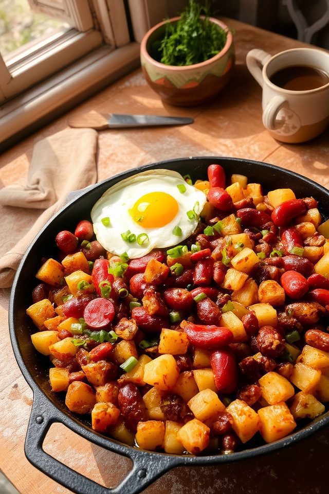 hearty breakfast bean hash
