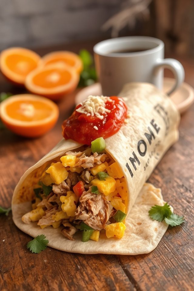 hearty breakfast burrito filling