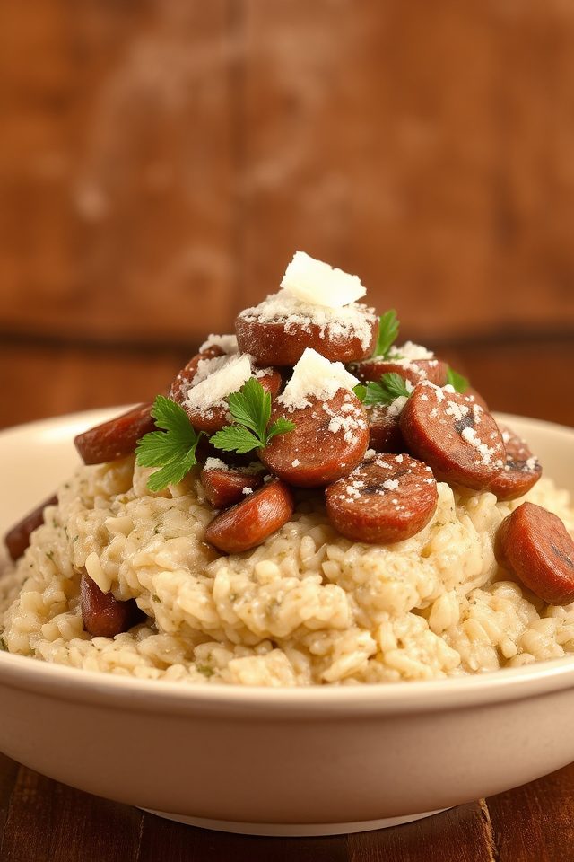 hearty italian sausage risotto