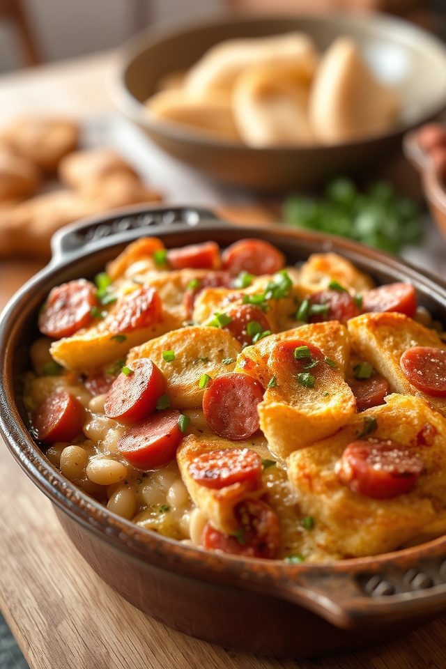 hearty kielbasa bean casserole