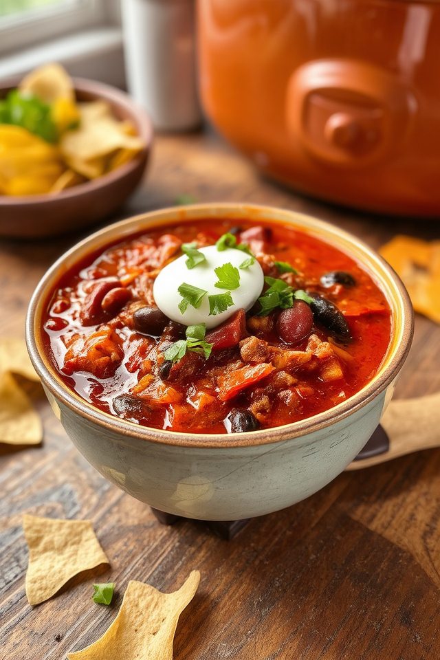 hearty slow cooker chili