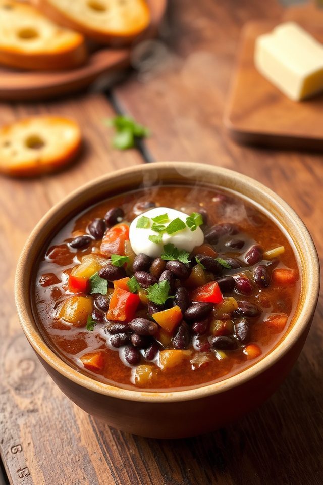 hearty spicy black soup