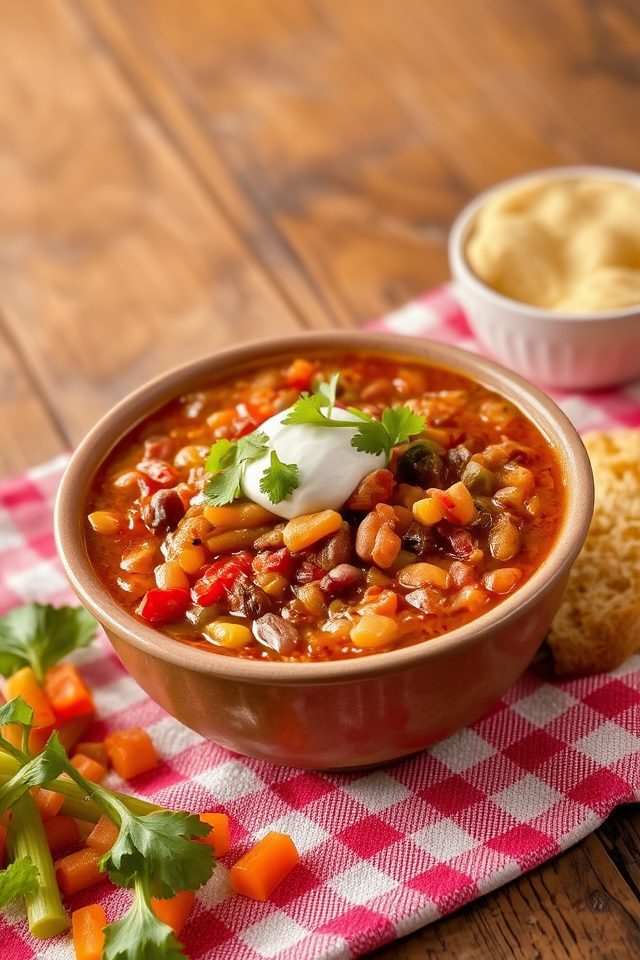 hearty vegetable bean chili
