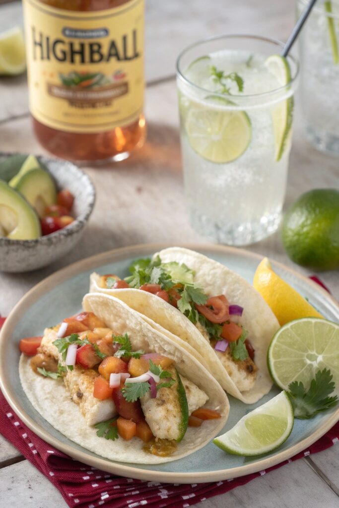 Highball With Fish Tacos