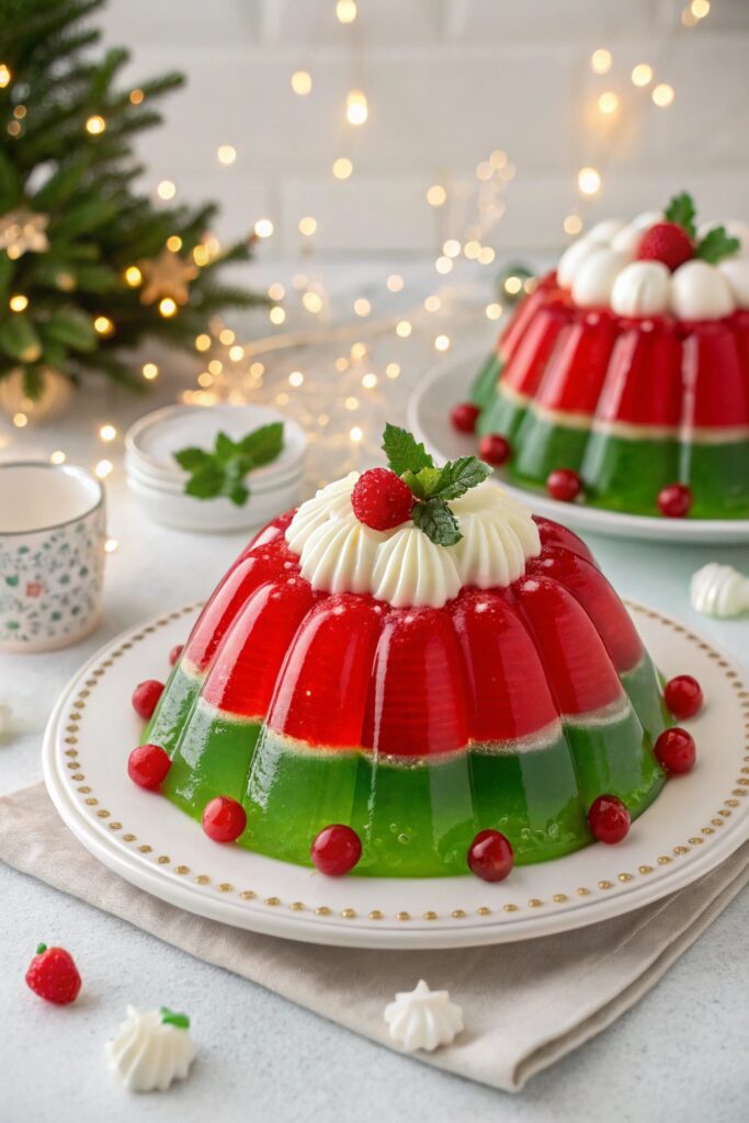 festive colorful jell o desserts