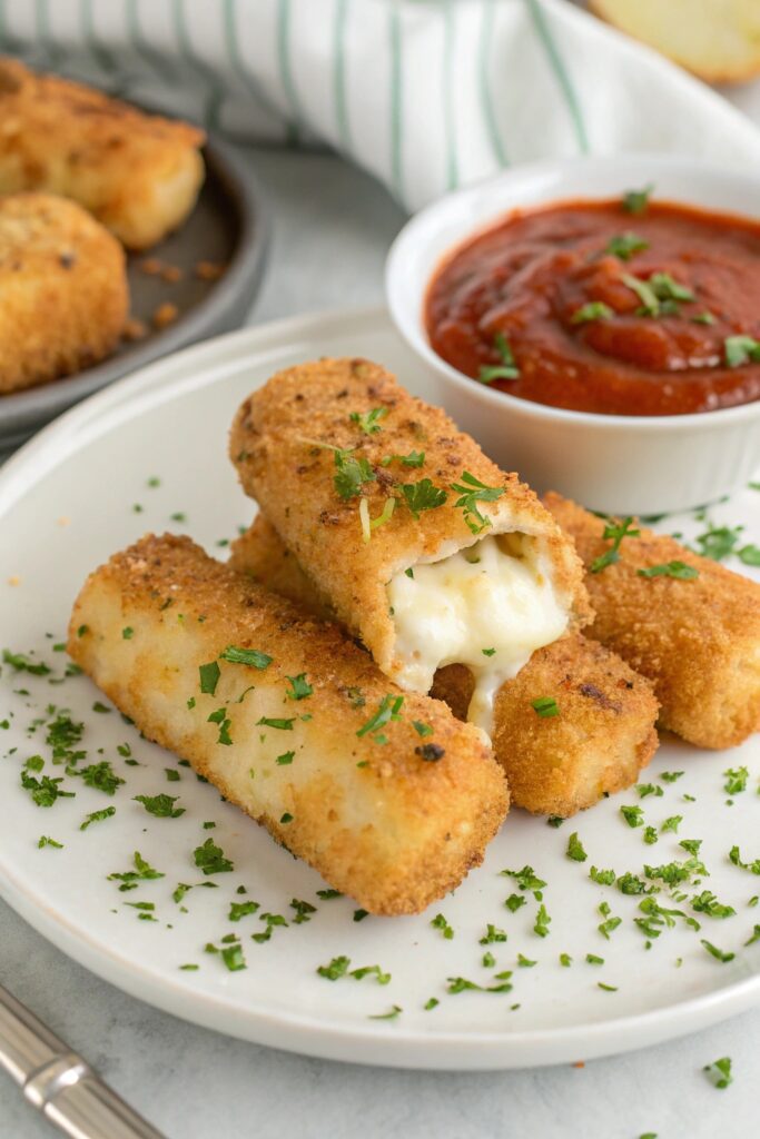 crispy gooey cheese snacks