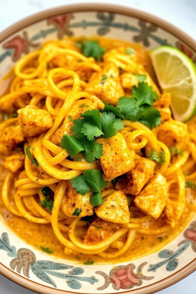indian zoodle curry dish