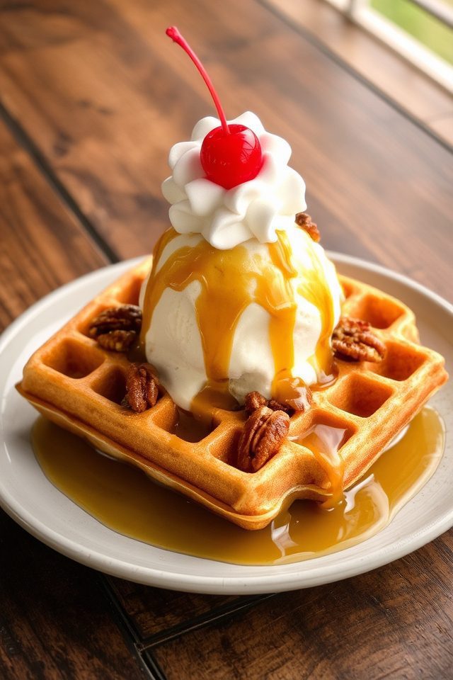 indulgent maple pecan sundae