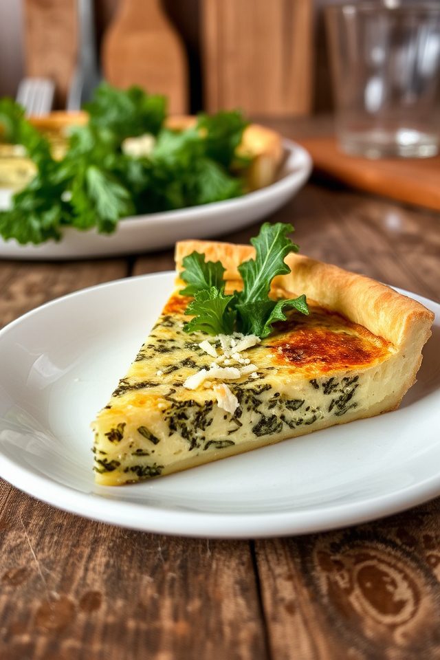 italian kale ricotta quiche