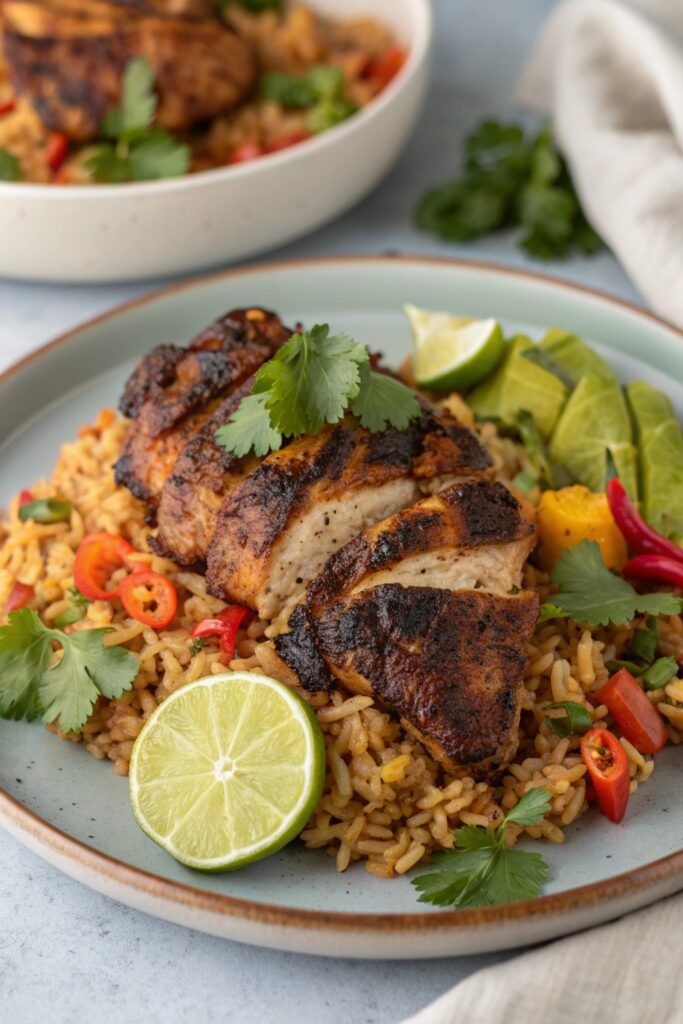 jamaican jerk chicken dish