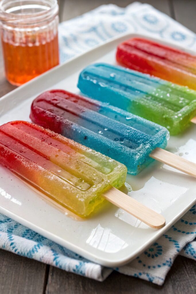 colorful jell o fruit popsicles