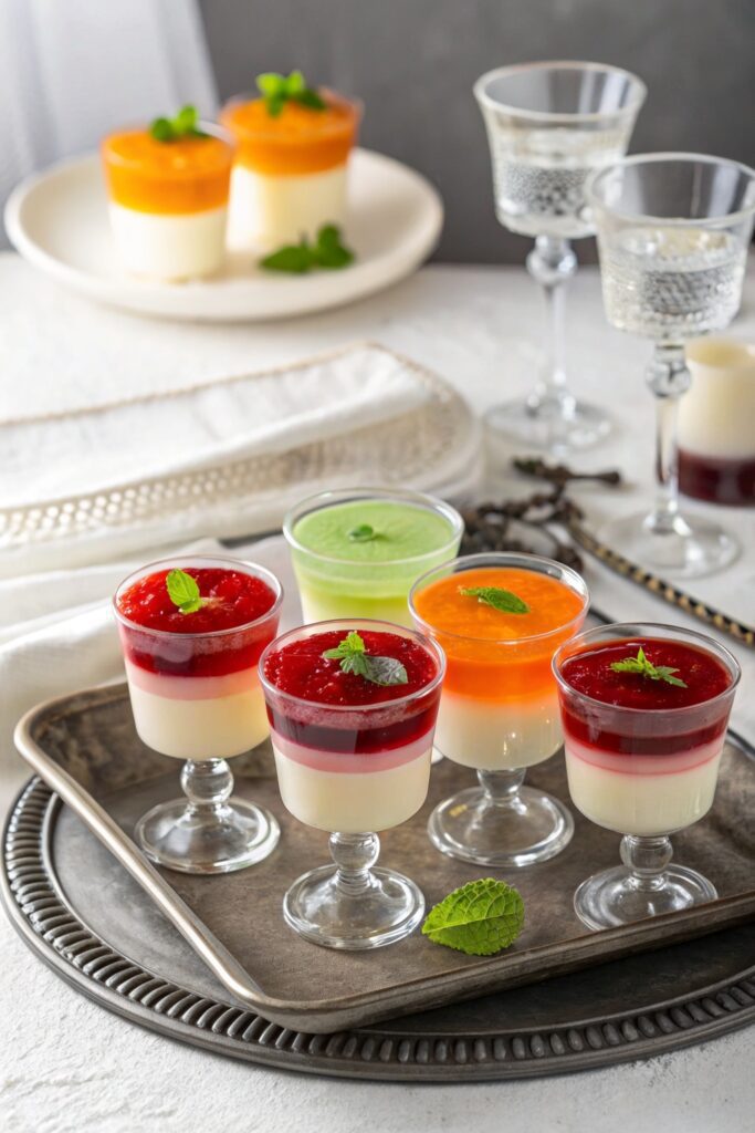 alcohol infused colorful gelatin shots