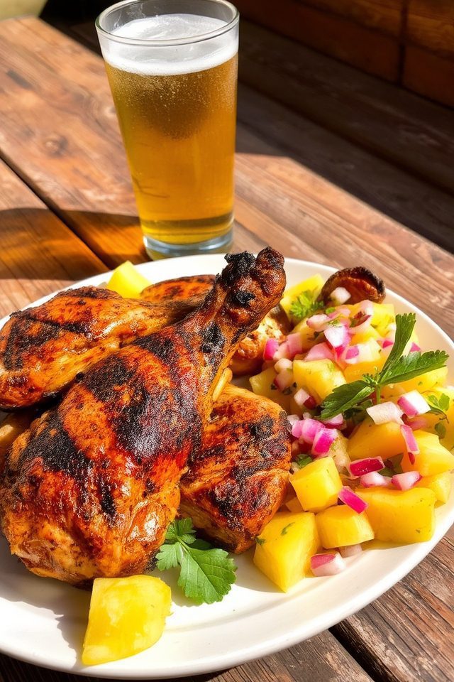 jerk chicken with pineapple salsa