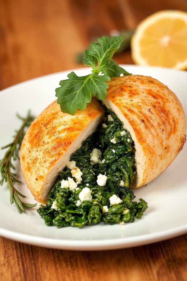 kale stuffed chicken breasts