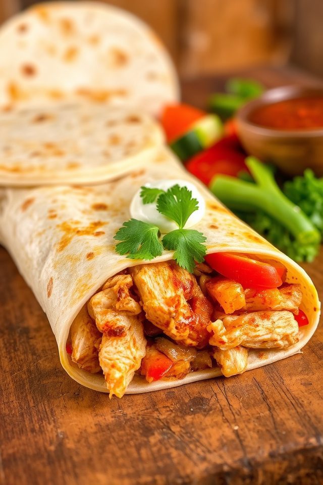 kid friendly chicken wraps