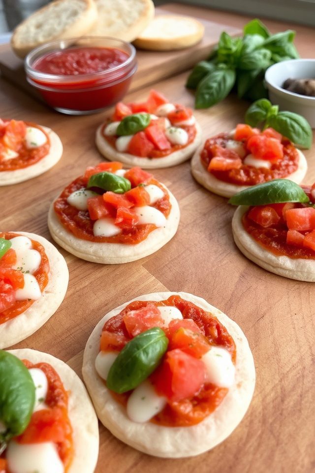 kids make their pizzas