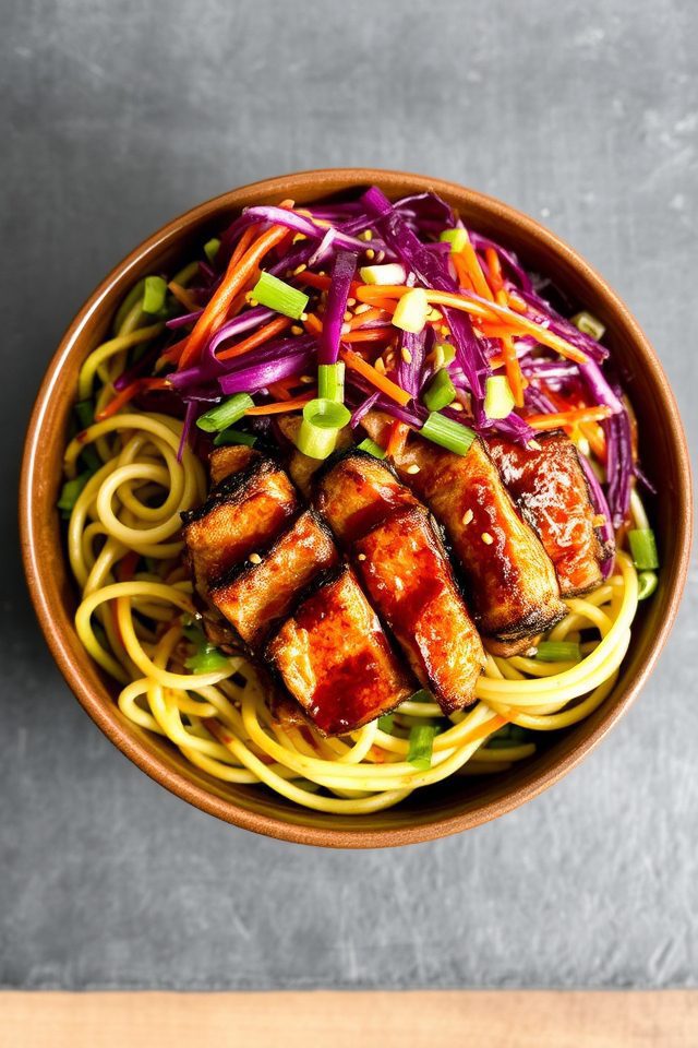korean inspired zucchini bowl