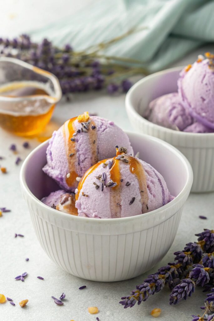 lavender infused honey ice cream