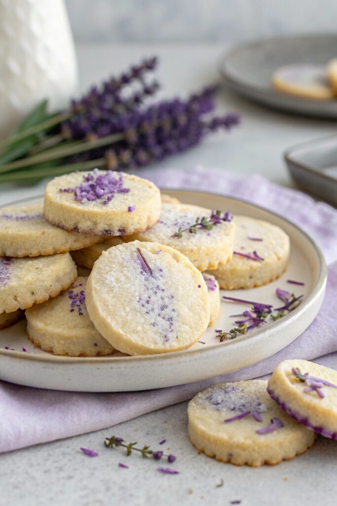 lavender infused buttery shortbread cookies
