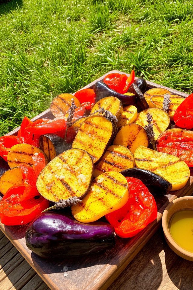 lavender infused grilled vegetables