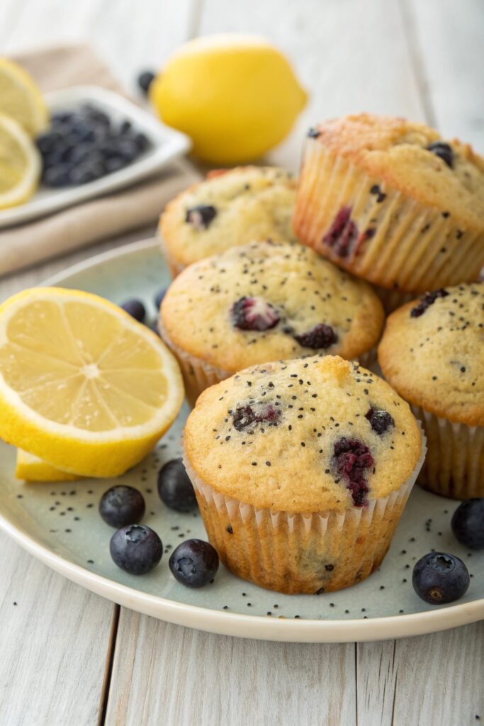 lemon blueberry spring muffins