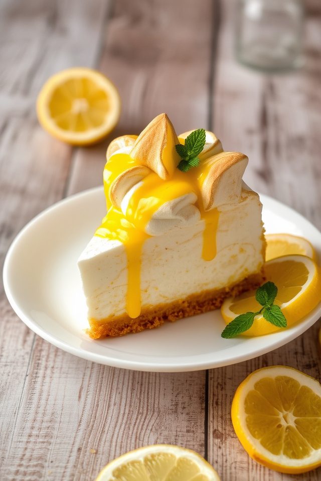 lemon cheesecake with meringue