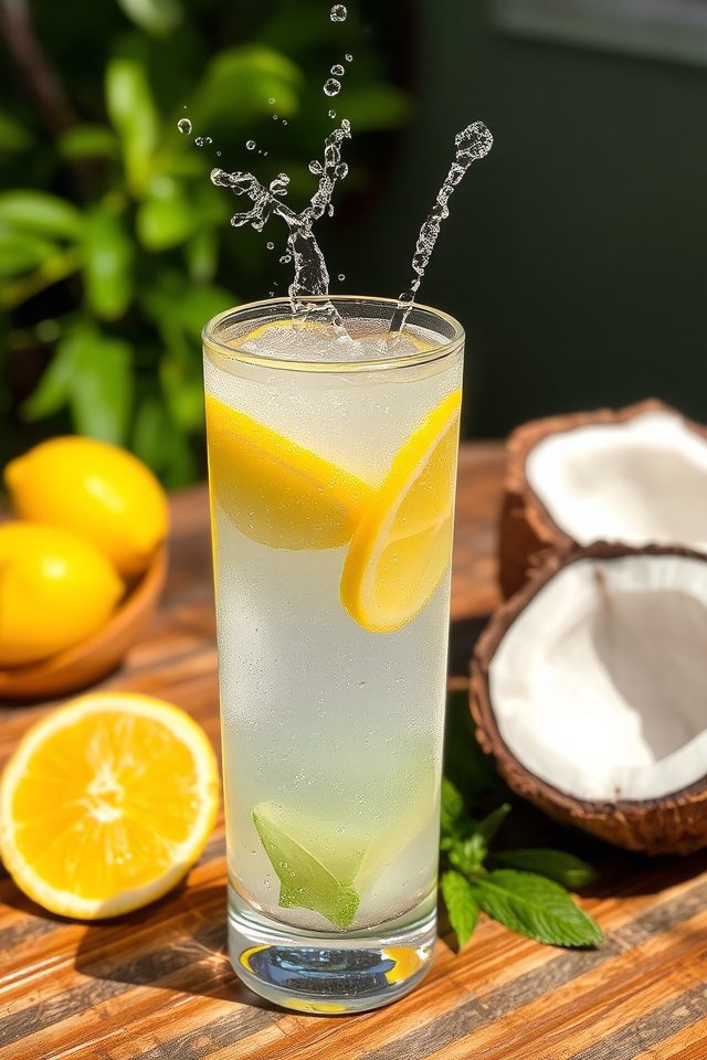 lemon coconut water refreshment
