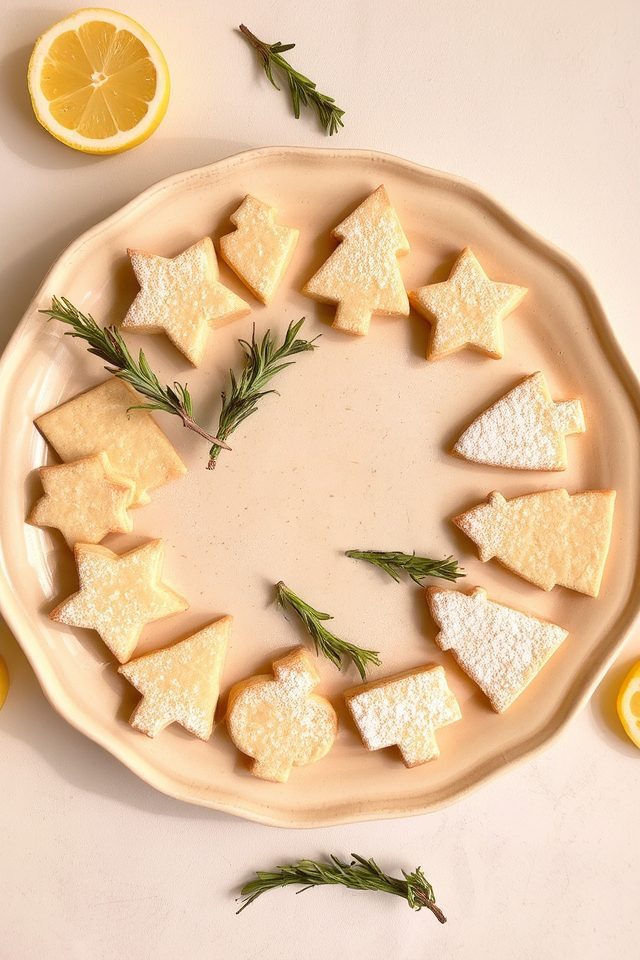lemon rosemary shortbread cookies