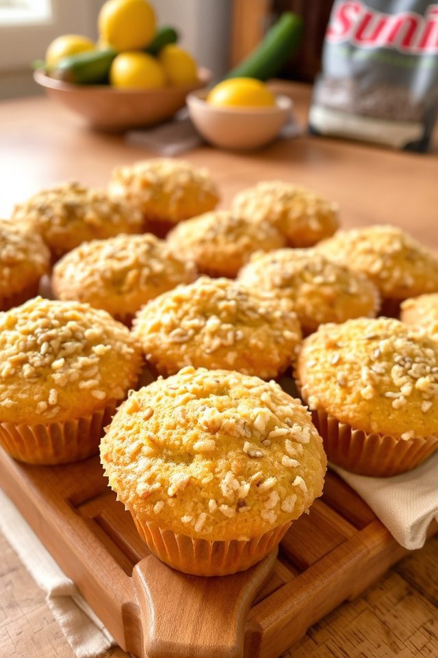 lemon zucchini poppy muffins