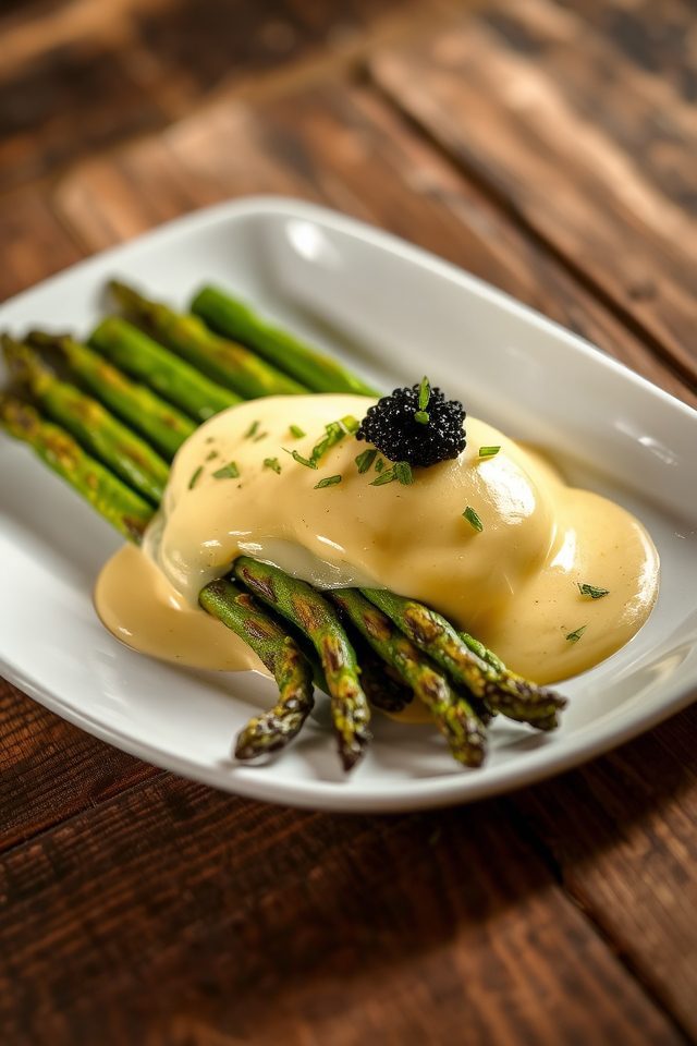 luxurious asparagus caviar delight