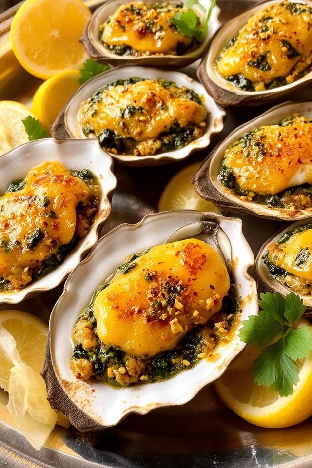 luxurious baked oyster appetizer