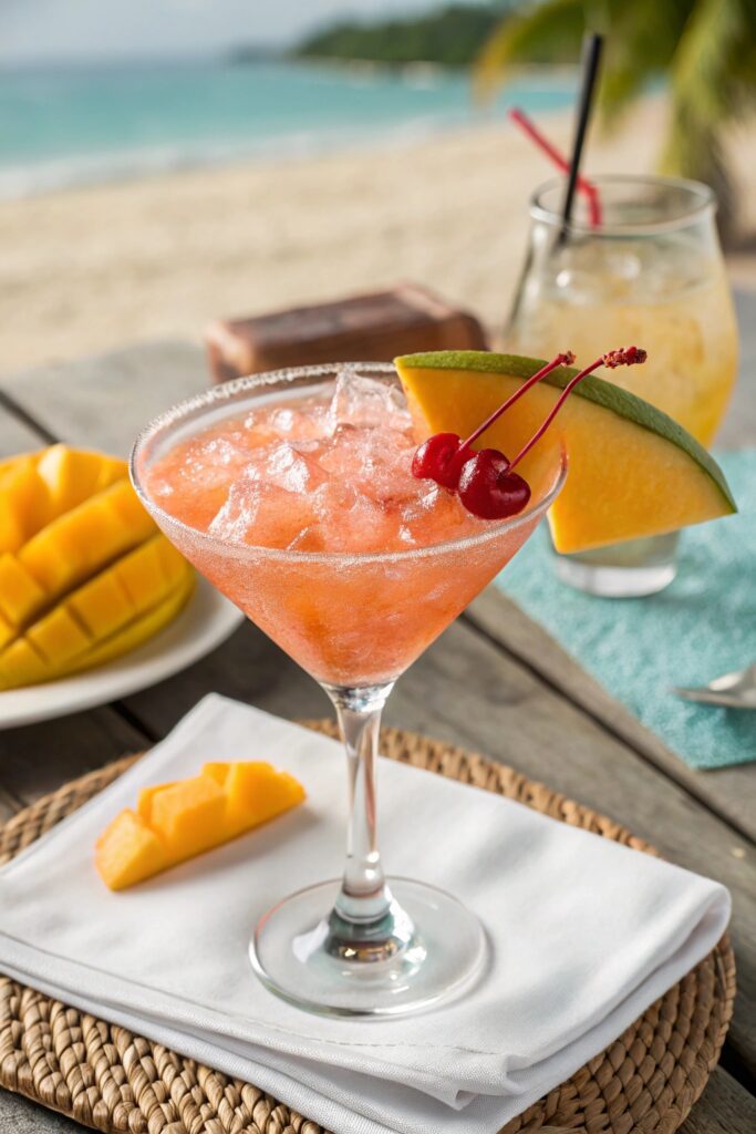 tropical mango rum cocktail