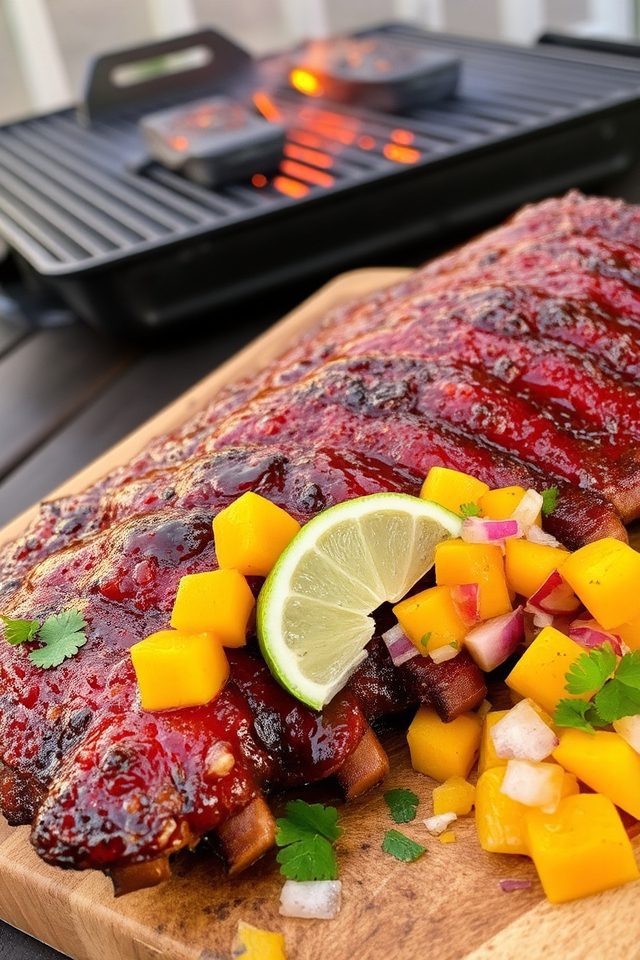 mango salsa enhances bbq ribs