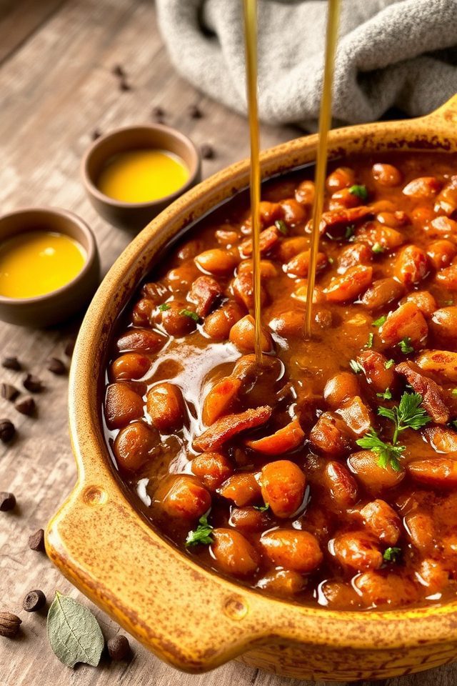 maple glazed baked beans