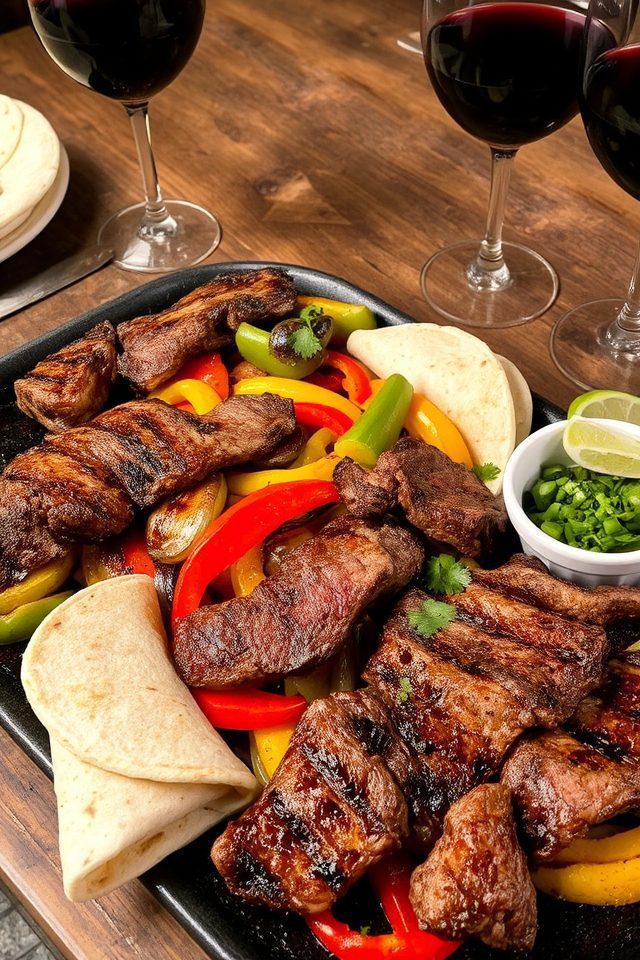 marinated skirt steak fajitas