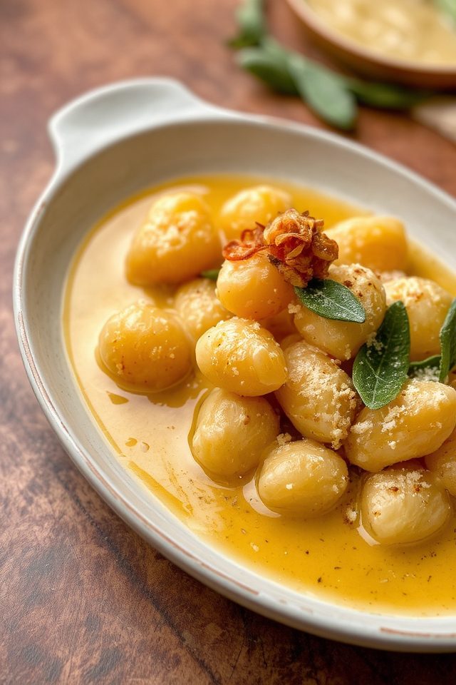 mashed potato gnocchi dish