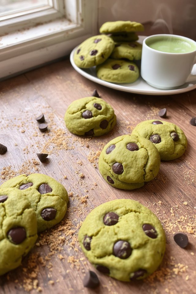 matcha infused chocolate chip cookies