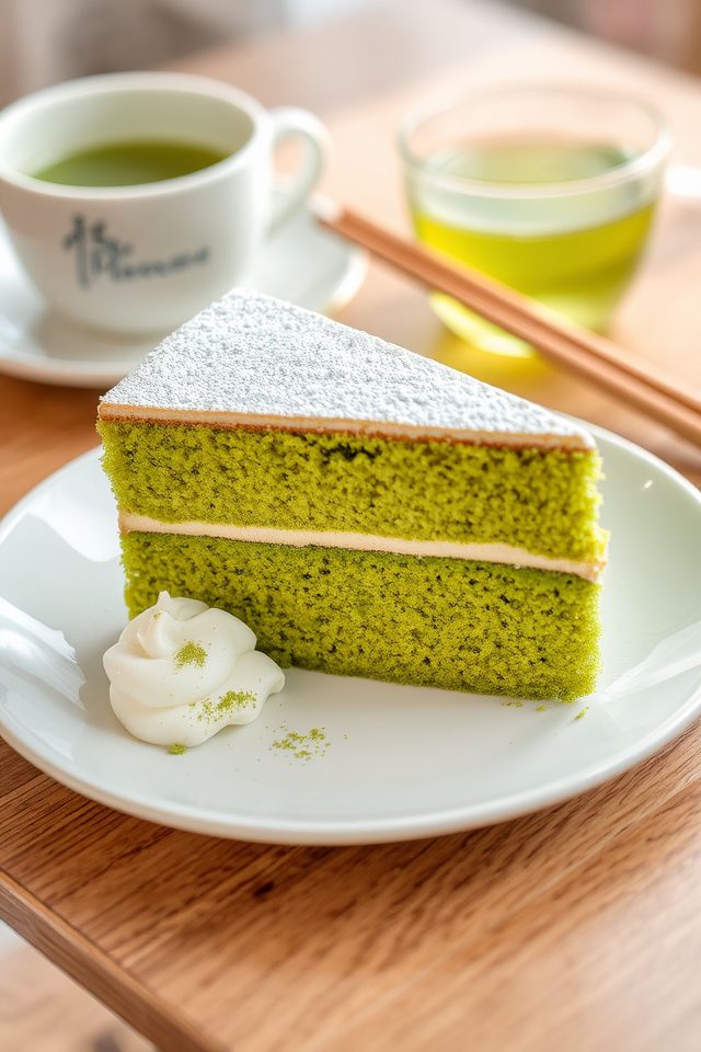matcha infused delightful sponge cake