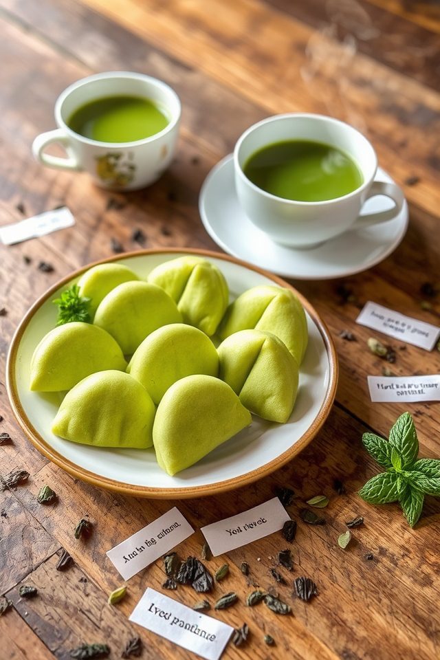 matcha infused fortune cookie delight